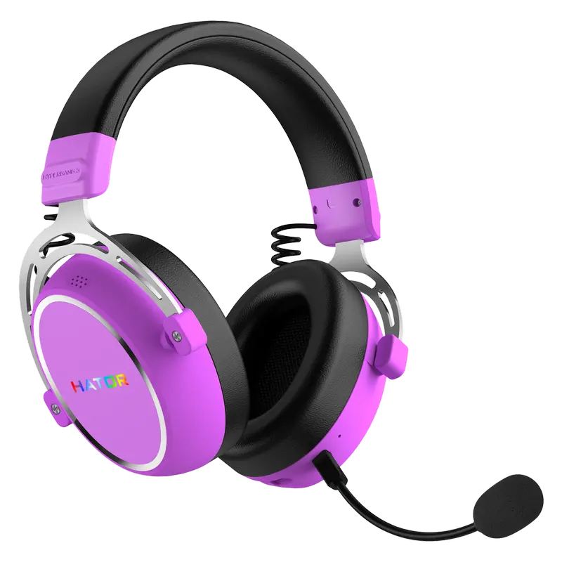 Stand pentru căști gaming HATOR Hypergang 3, Fără fir, Cyber Violet