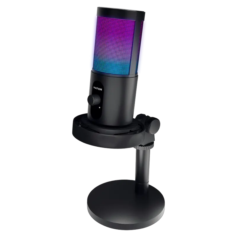 Microfon Gaming HATOR Signify RGB, USB, Negru