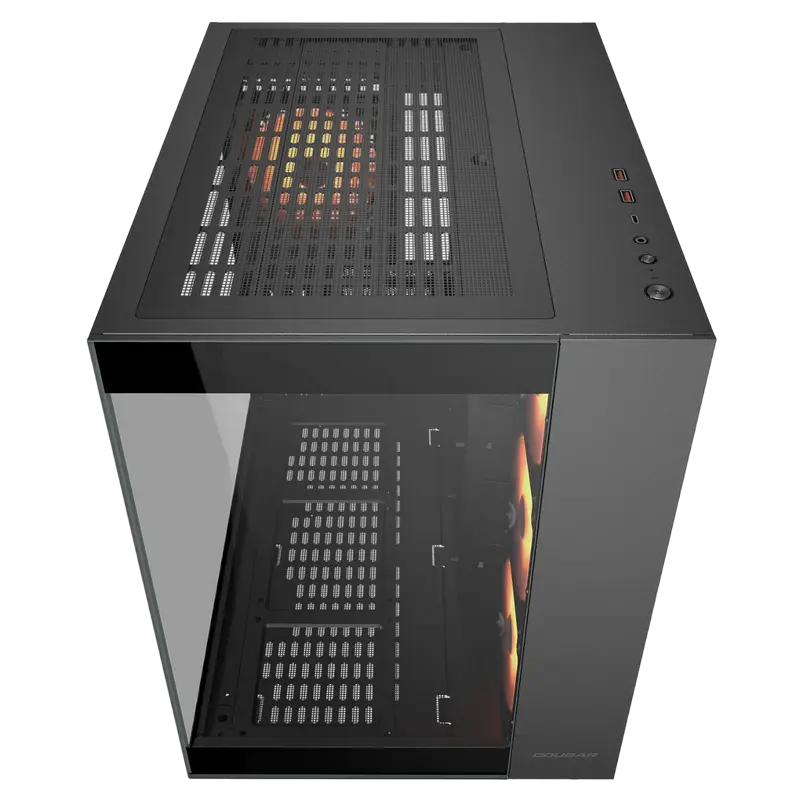Carcasă PC Cougar FV150 RGB, Midi-Tower, Fără PSU, Negru