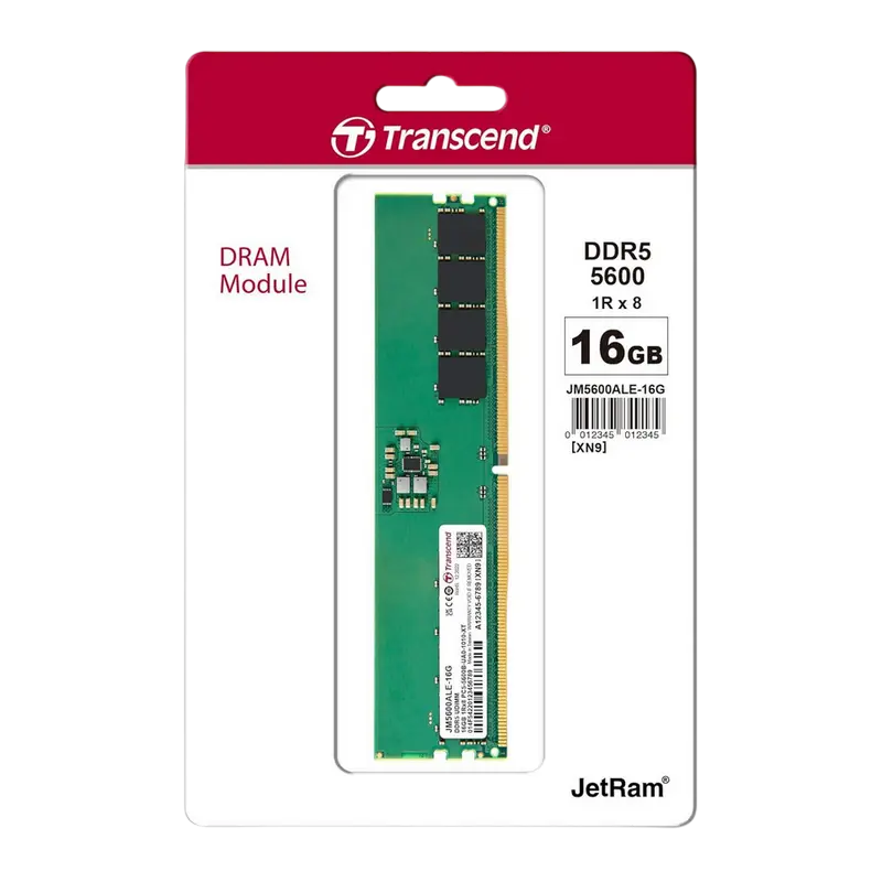 Memorie RAM Transcend JetRam, DDR5 SDRAM, 5600 MHz, 16GB, JM5600ALE-16G