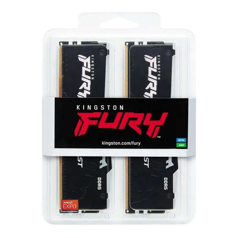 Memorie RAM Kingston FURY Beast RGB, DDR5 SDRAM, 6000 MHz, 64GB, KF560C36BBEAK2-64