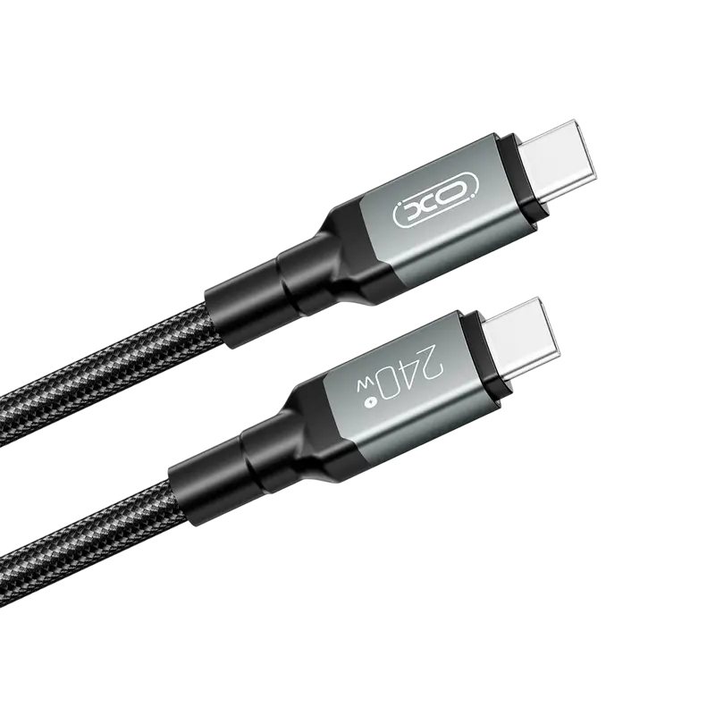 Cablul pentru încărcare și sincronizare XO NB-Q264B, USB Type-C/USB Type-C, 2m, Negru