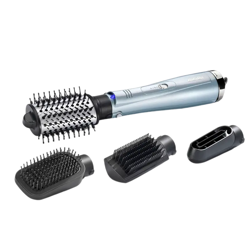 Uscător de păr-perie BaByliss AS774E, 1000W, Albastru deschis