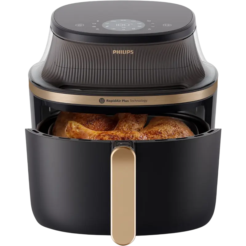 Friteuză cu aer cald Philips NA332/00, Negru | Auriu