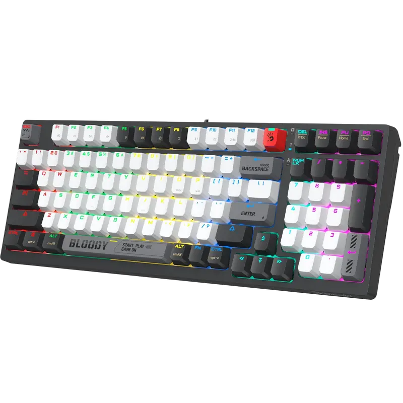 Tastatură Bloody WS98, Cu fir / Fără fir, Gri