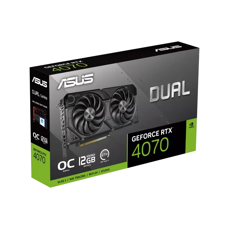 Видеокарта ASUS DUAL-RTX4070-O12G-EVO, 12ГБ GDDR6X 192бит (DUAL-RTX4070-O12G-EVO)