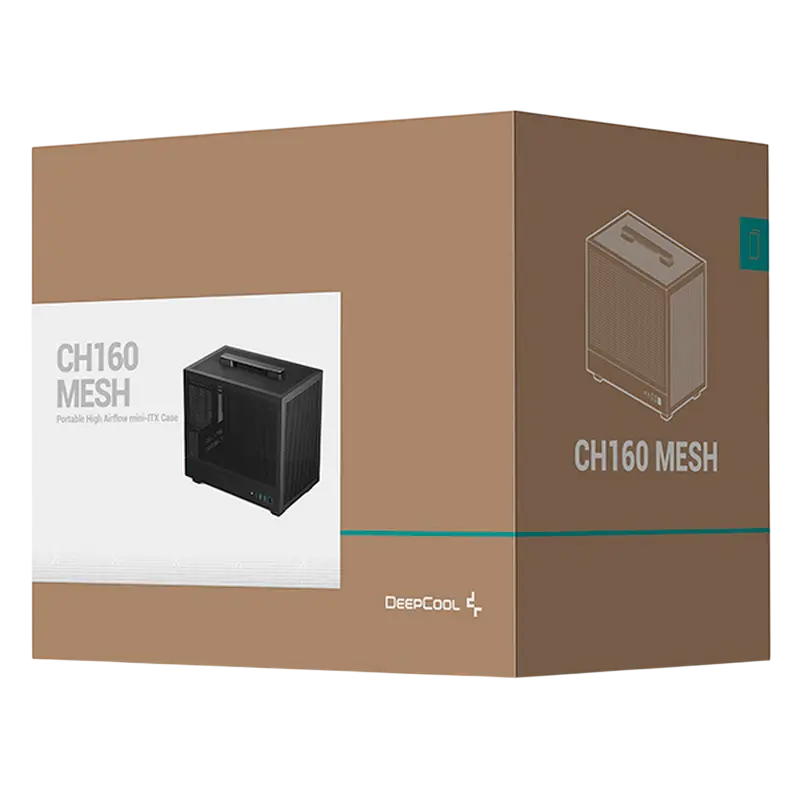 Carcasă PC Deepcool CH160, Mini-ITX, Fără PSU, Negru