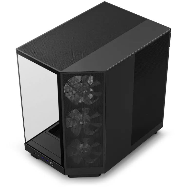 Carcasă PC NZXT H6 Flow RGB, Midi-Tower, Fără PSU, Negru