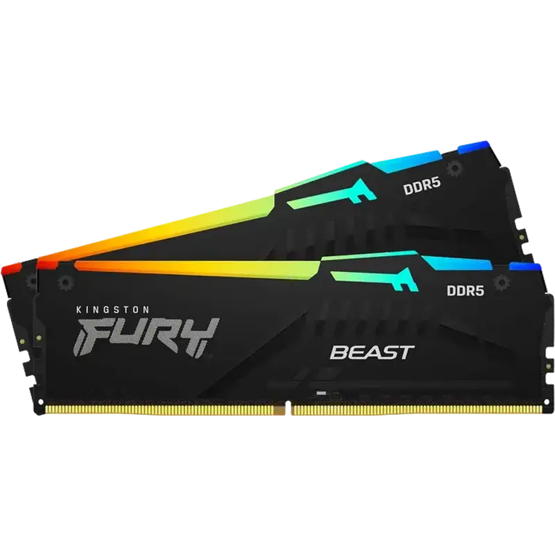 Memorie RAM Kingston FURY Beast RGB, DDR5 SDRAM, 6400 MHz, 32GB, KF564C32BBEAK2-32