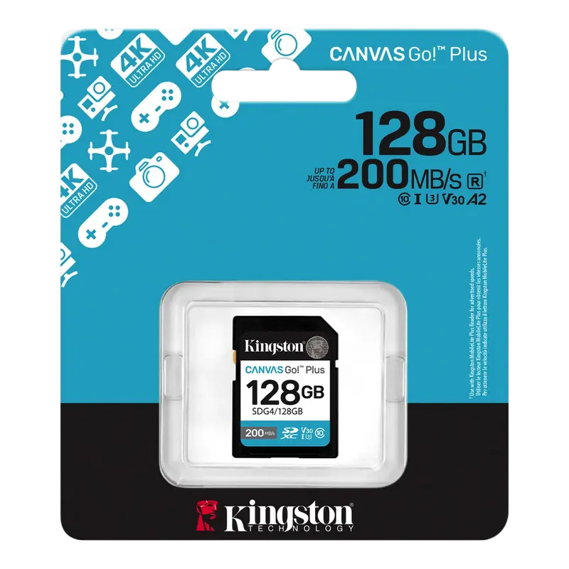 Card de Memorie Kingston Canvas Go! Plus, 128GB (SDG4/128GB)