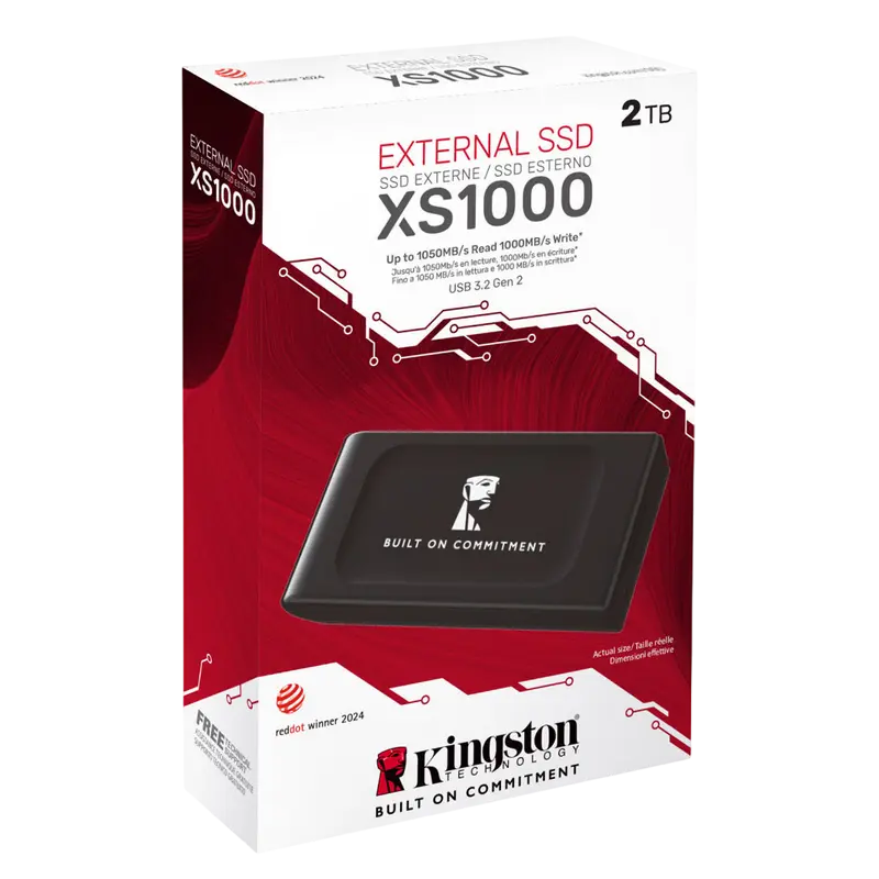 SSD portabil extern Kingston XS1000 BoC, 2 TB, Negru (SXS1000/2000GA)