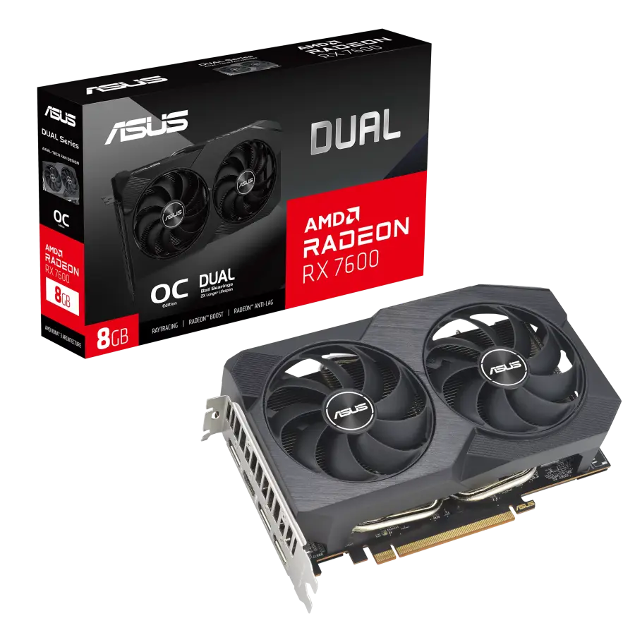 Placă Video ASUS DUAL-RX7600-O8G-V2,  8GB GDD..