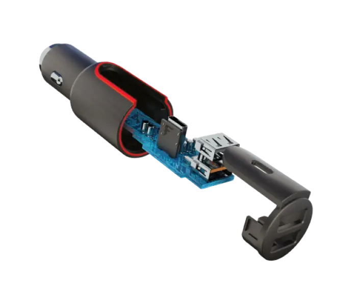 Incărcător auto Forever 3x Type-C, QC3.0+PD (36W), 36W, Gri