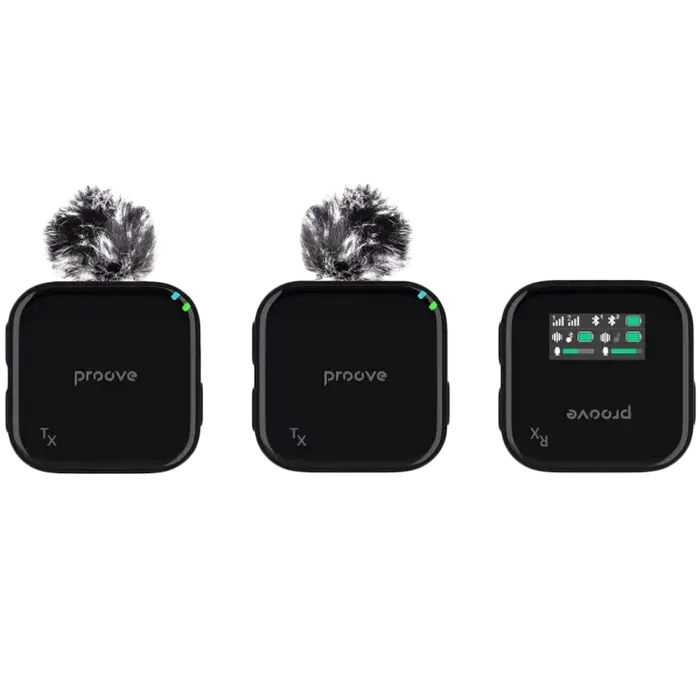 Microfon portabil pentru înregistrare vocală Proove Studio, Fără fir, Negru