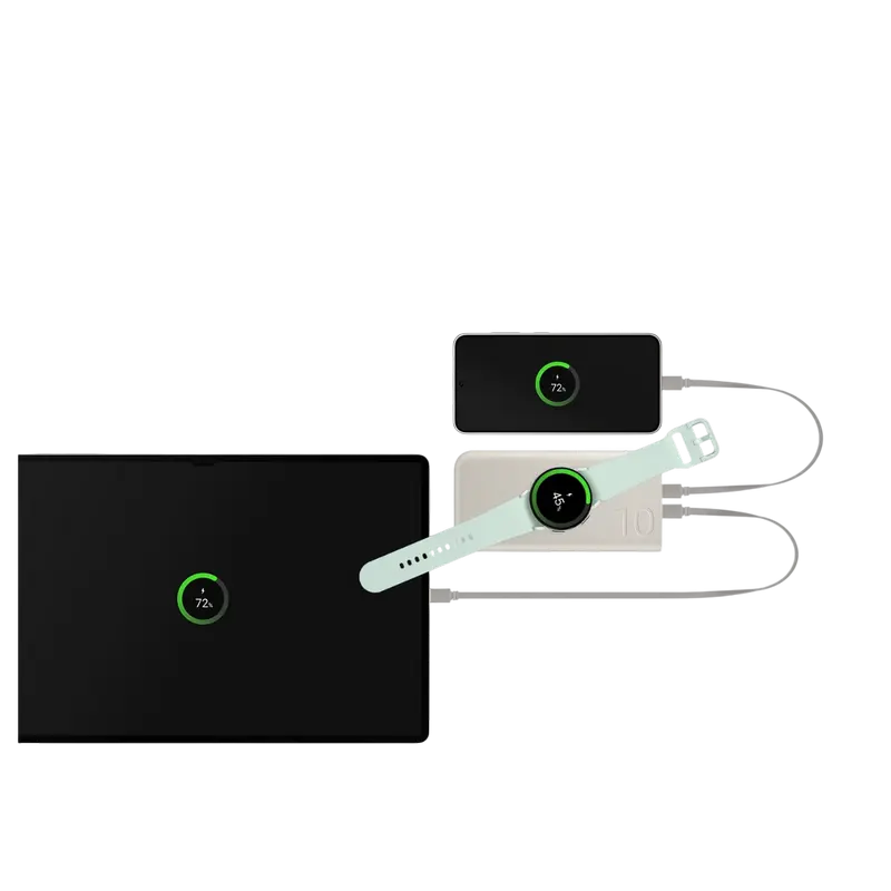 Încărcător portabil Samsung Super Fast Wireless Charging, 10000mAh, Bej