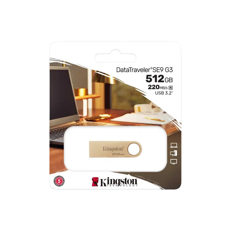 Memorie USB Kingston DataTraveler SE9 G3, 512GB, Auriu