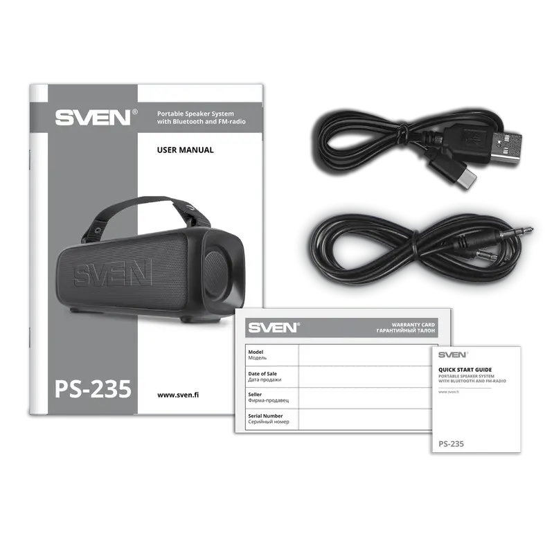Boxă portabilă SVEN PS-235, Negru