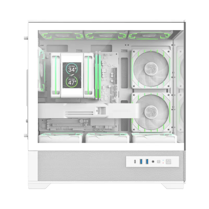 Carcasă PC Gamemax VISTA 2 MW, Mini-Tower, Fără PSU, Alb