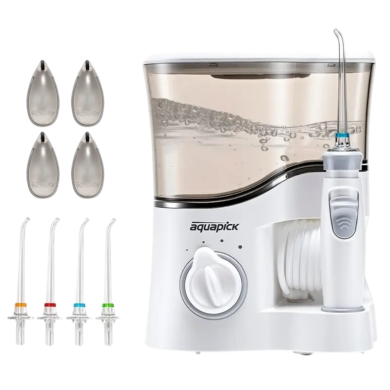 Irigator oral Aquapick AQ 350 + Pastă de dinţi AQ-32, Alb