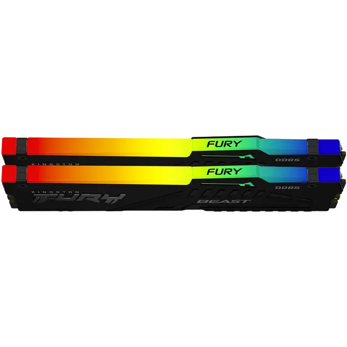 Memorie RAM Kingston FURY Beast RGB, DDR5 SDRAM, 5600 MHz, 64GB, KF556C36BBEAK2-64