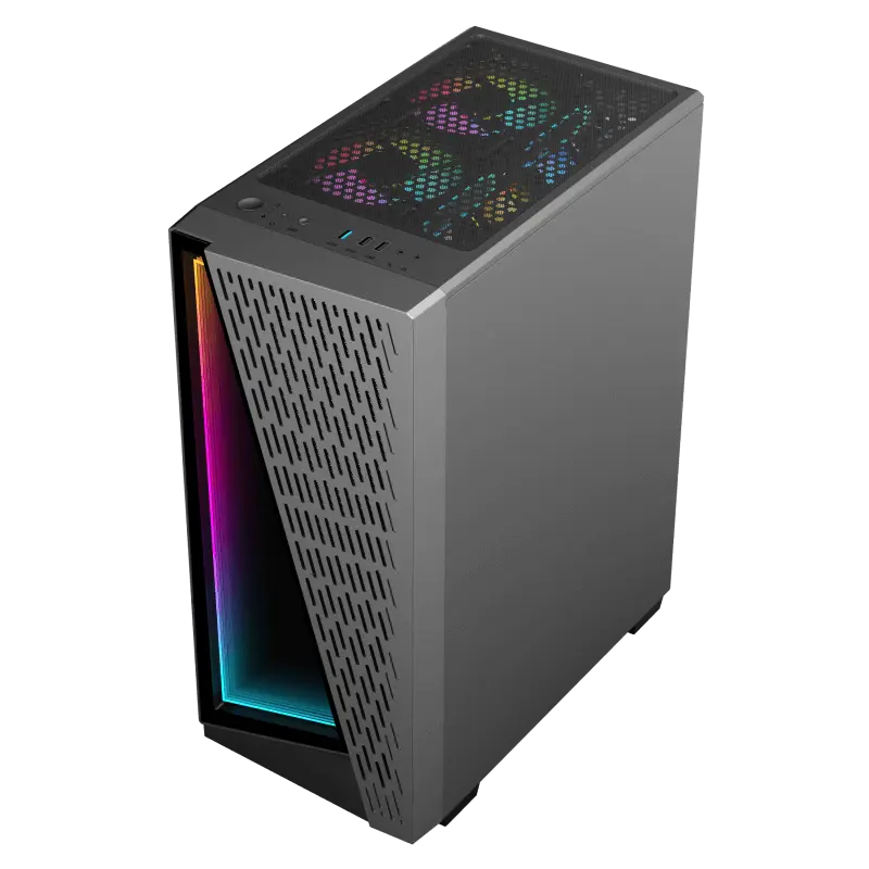 Carcasă PC Gamemax Prism, Midi-Tower, Fără PSU, Negru
