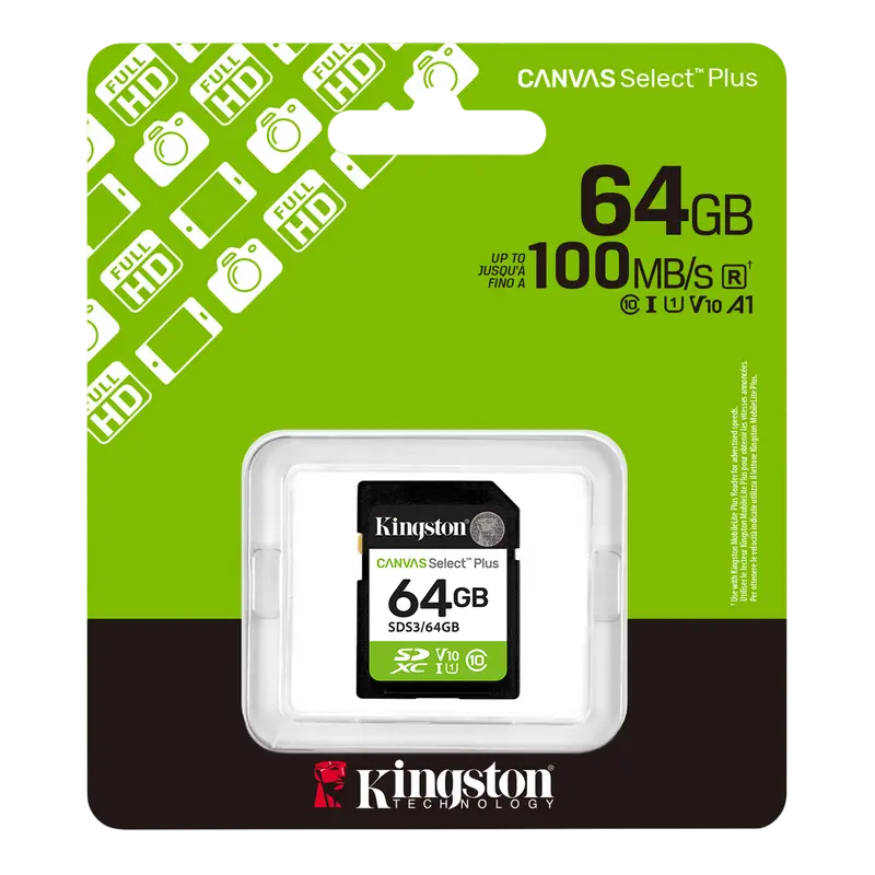 Card de memorie Kingston Canvas Select Plus, 64GB (SDS3/64GB)