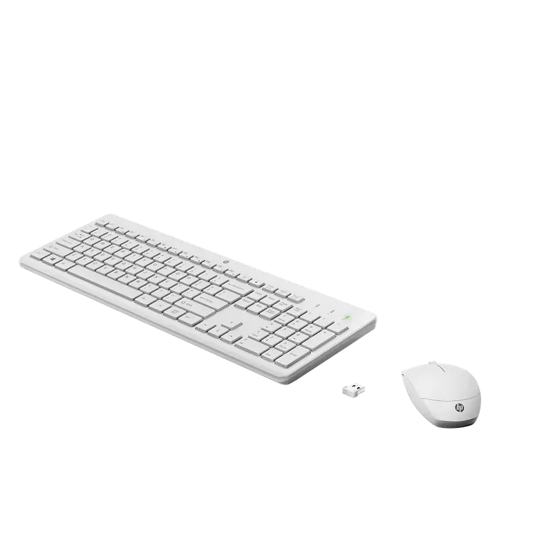 Клавиатура и мышь HP 230, Беспроводное, Белый