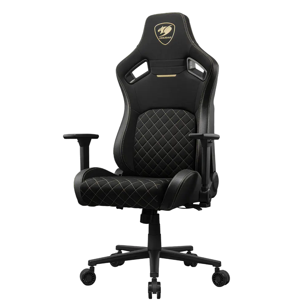 Scaun Gaming Cougar Defensor, Țesătură, PU Piele, Gold F