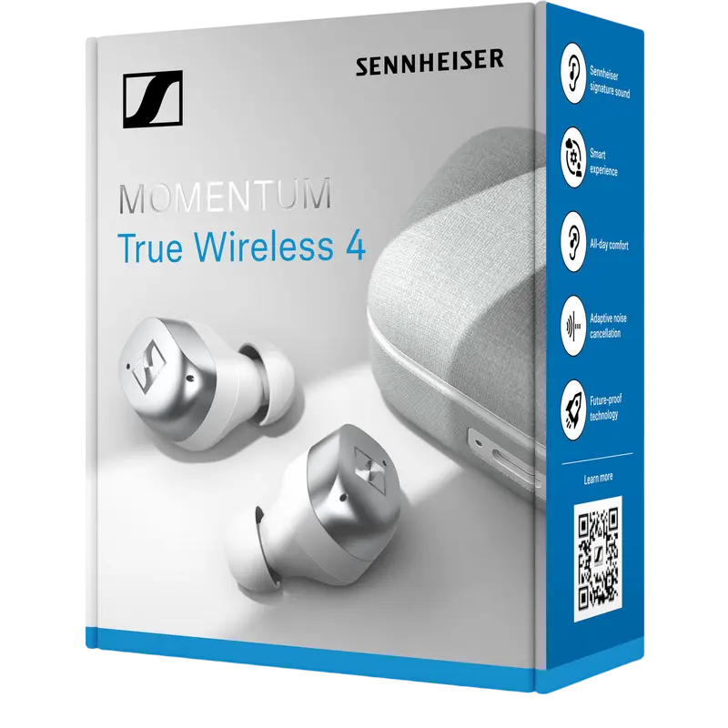 Căști Sennheiser Momentum 4 TWS, Alb | Argintiu