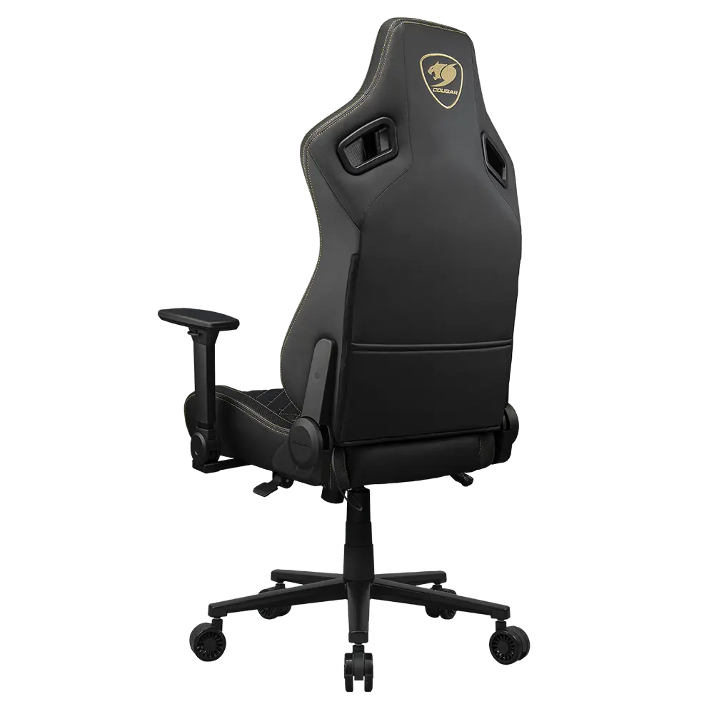 Scaun Gaming Cougar Defensor, Țesătură, PU Piele, Auriu