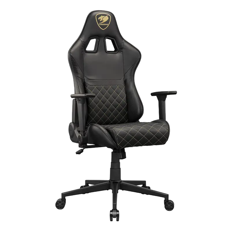 Игровое кресло Cougar Armor One V2 Gold, ПВХ Кожа, Черный | Золотистый