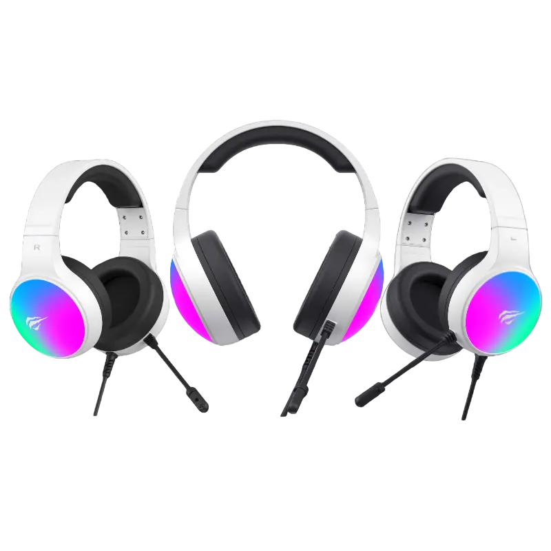 Căști gaming Havit H2043U, USB, Alb | Negru