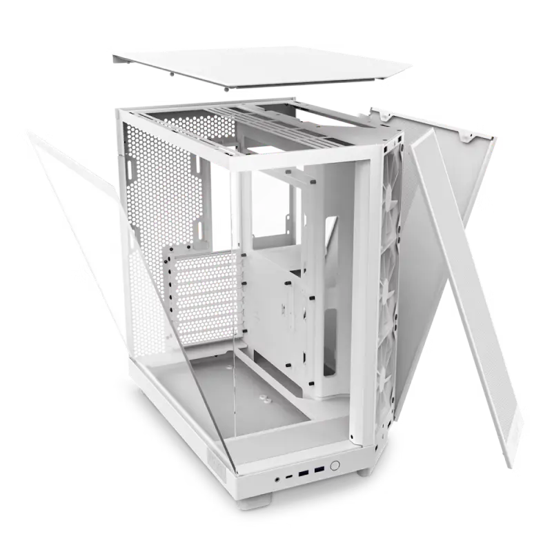 Компьютерный корпус NZXT H6 Flow, Midi-Tower, Без блока питания, Белый