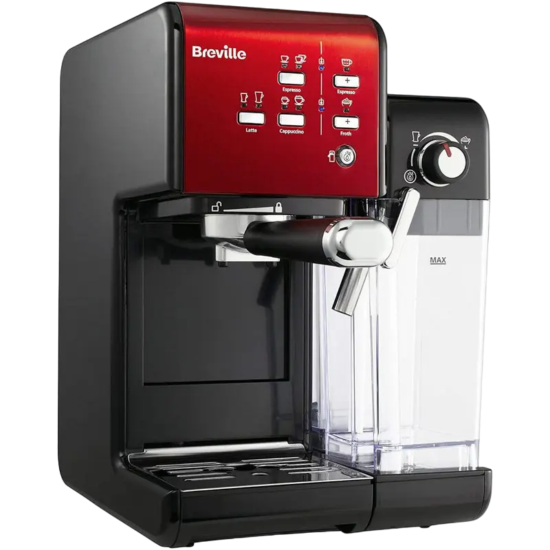 Cafetiera manuala Breville Prima Latte II VCF109X-01, 1050W, Roșu