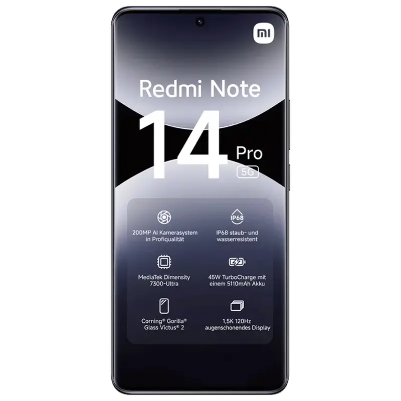 Smartphone Xiaomi Redmi Note 14 Pro 5G, 12GB/512GB, Midnight Black