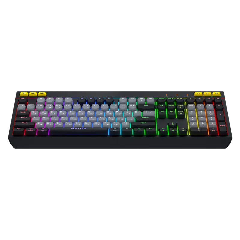 Клавиатура HATOR Icefall, Проводное, Черный | Серый