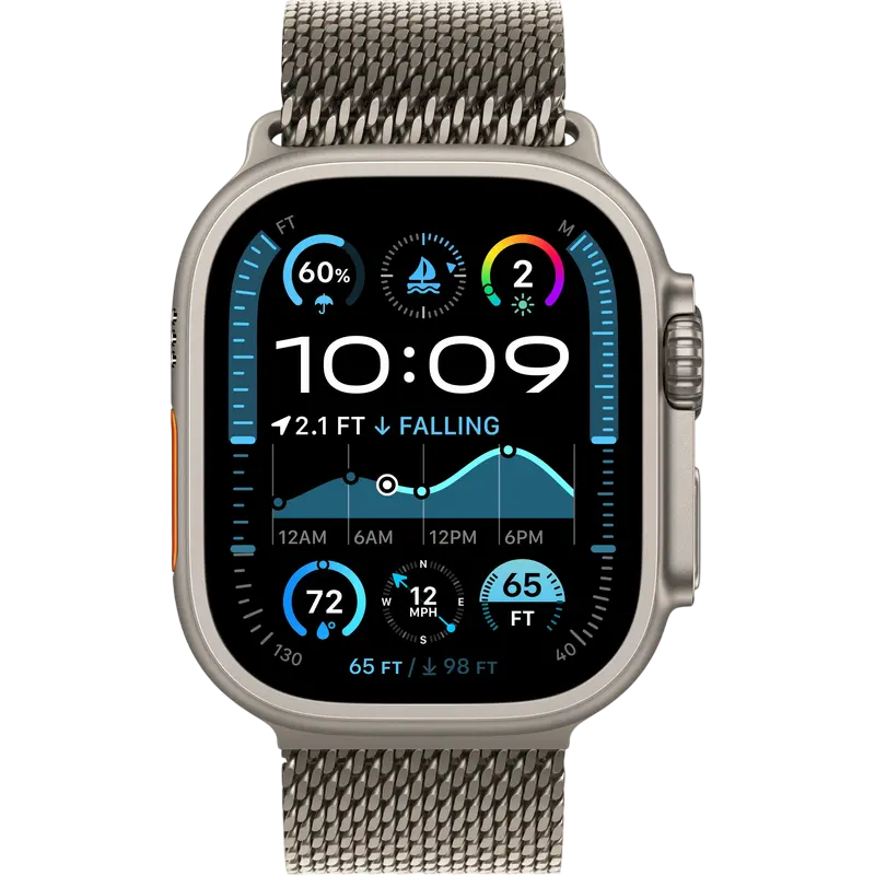 Ceas inteligent Apple Watch Ultra 2, 49mm, Natural Titanium