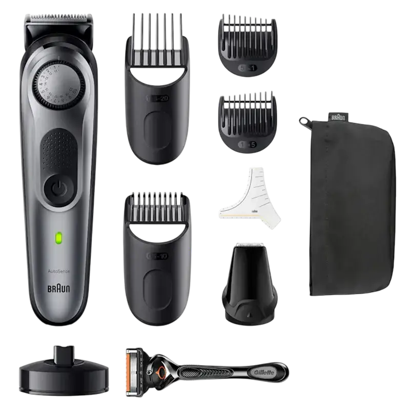 Trimmer bărbați Braun BT7420, Negru | Argintiu