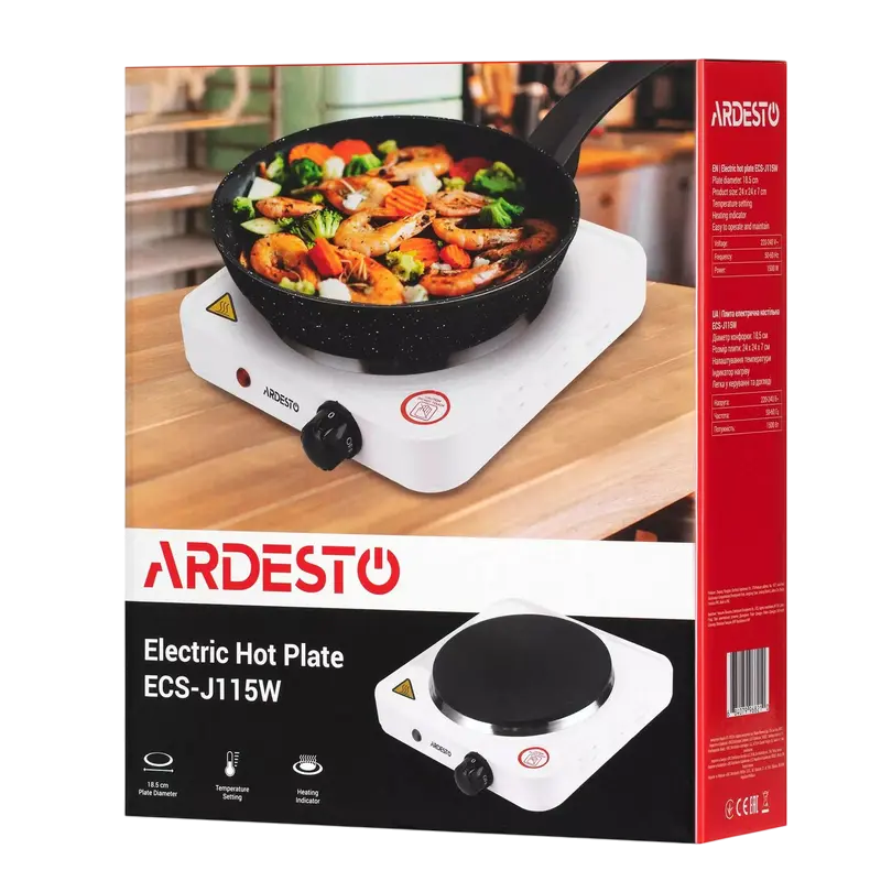 Электрическая настольная плита Ardesto ECS-J115W, Белый