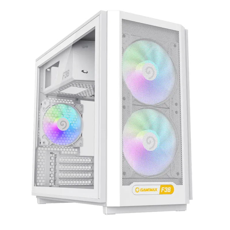 Carcasă PC Gamemax F36 WH, Mini-Tower, Fără PSU, Alb
