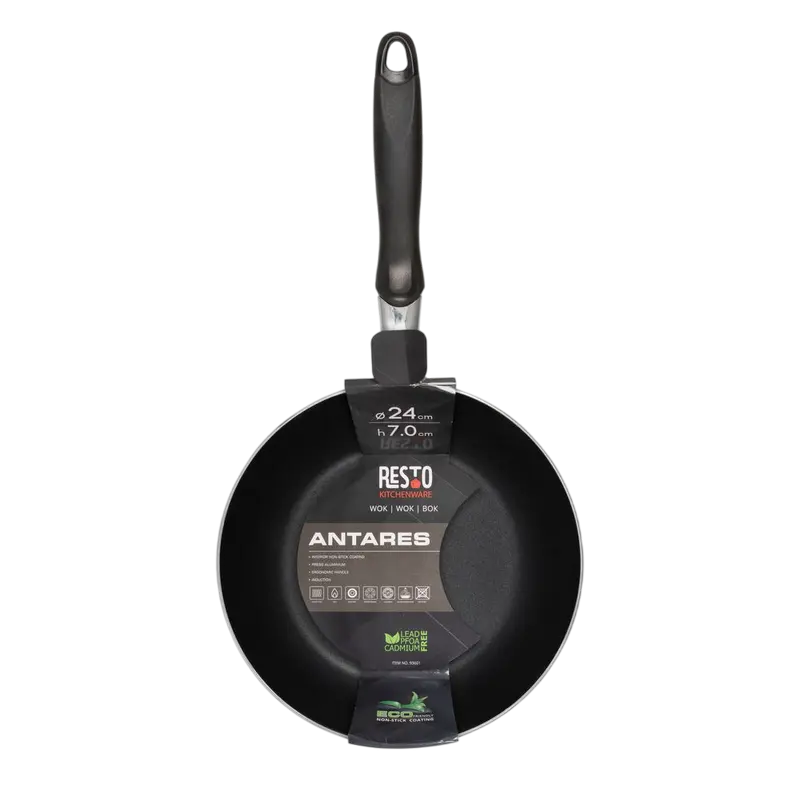 Сковорода WOK RESTO 93601, 24см, Чёрный