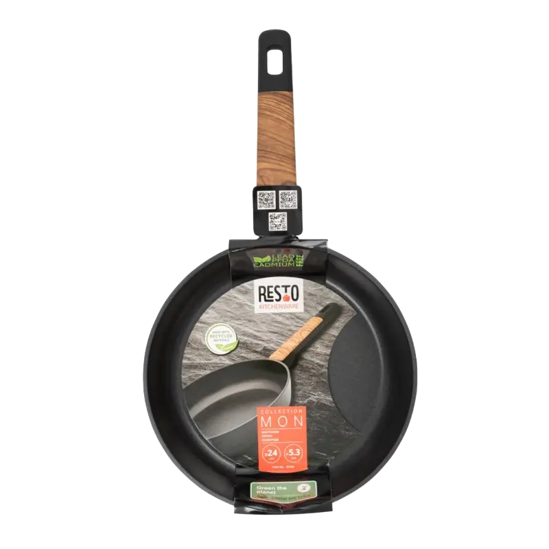 Tigaie RESTO 93183, 24cm, Negru