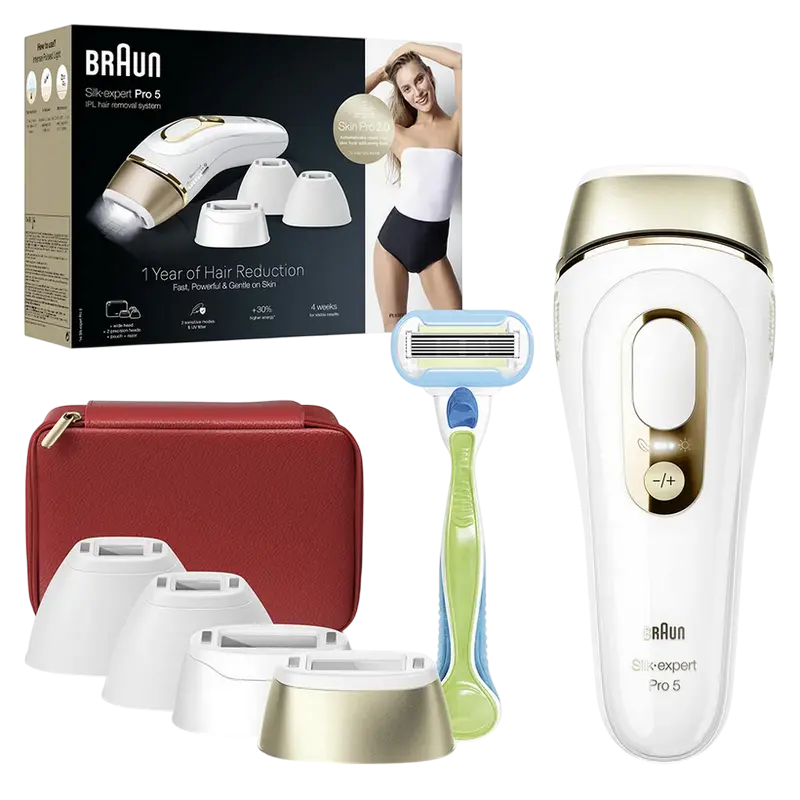 Fotoepilator Braun Silk-expert Pro 5 PL5382, Alb | Auriu