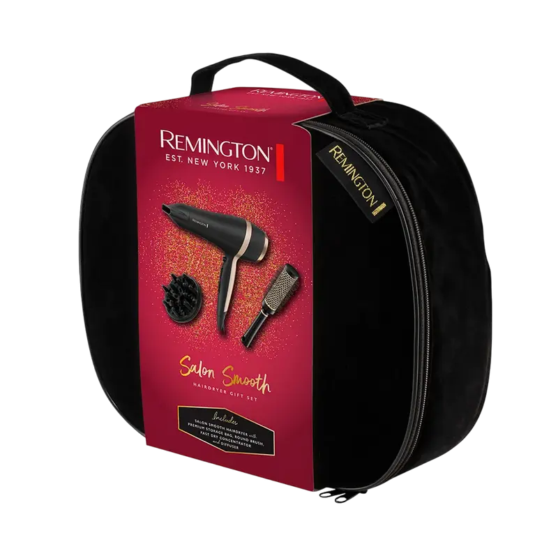 Uscător de păr Remington Salon Smooth D6940GP, 2100W, Negru | Aurie