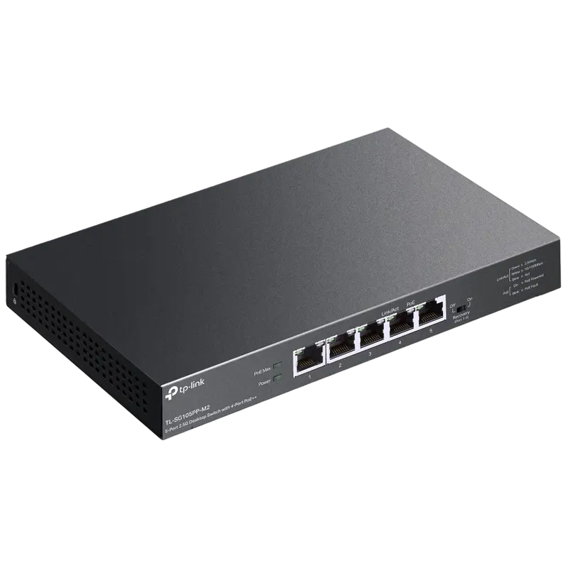 Comutator PoE TP-LINK TL-SG105PP-M2, 4x 802.3af/at/bt PoE++