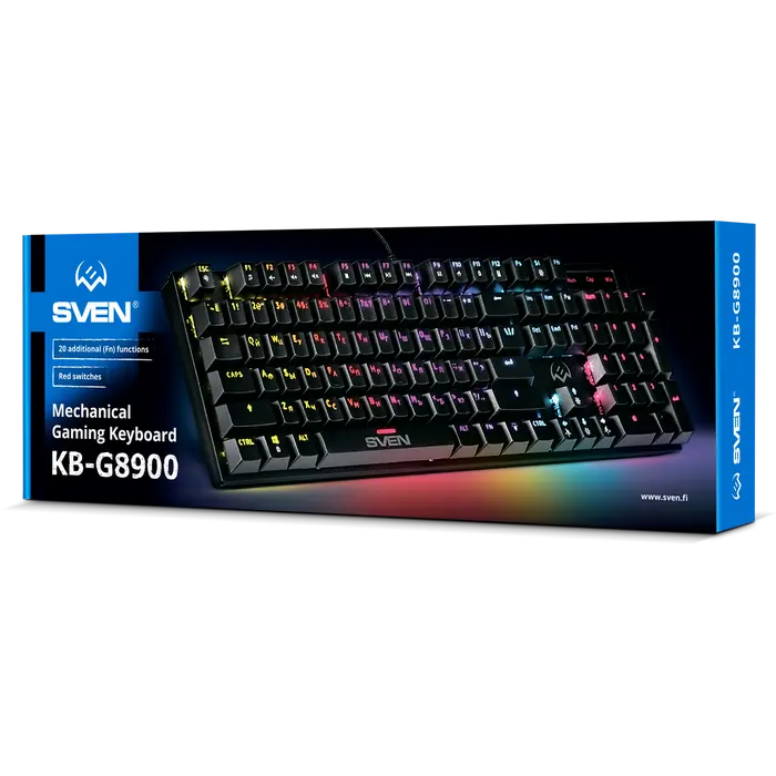 Tastatură SVEN KB-G8900, Cu fir, Negru