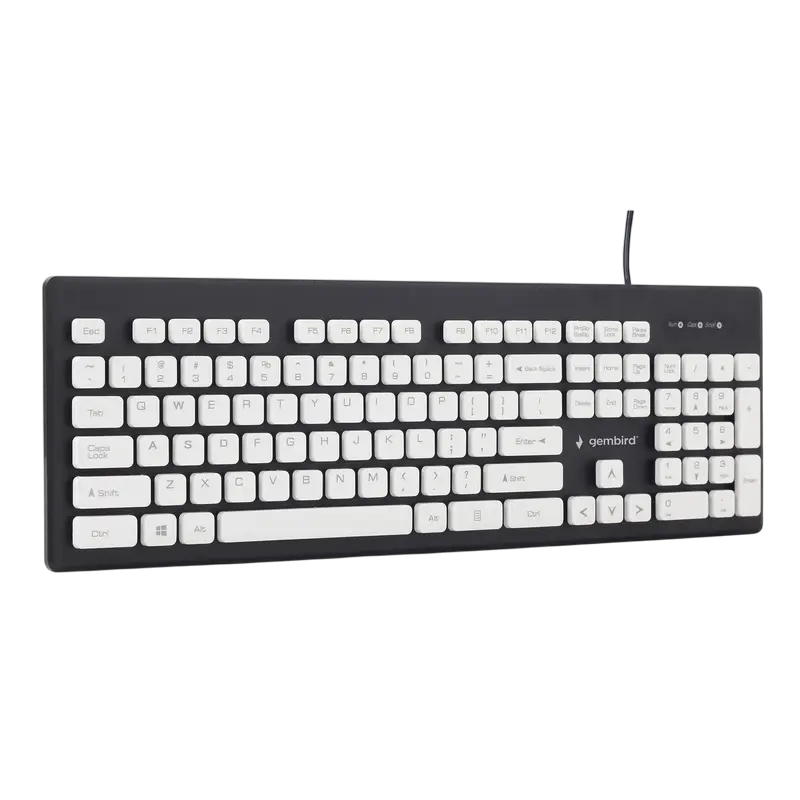 Tastatură Gembird KB-CH-01, cu fir, negru | alb