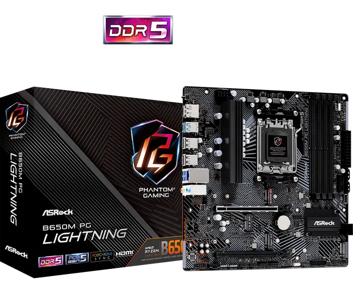 Placă de bază ASRock B650M PG LIGHTNING, AM5,..