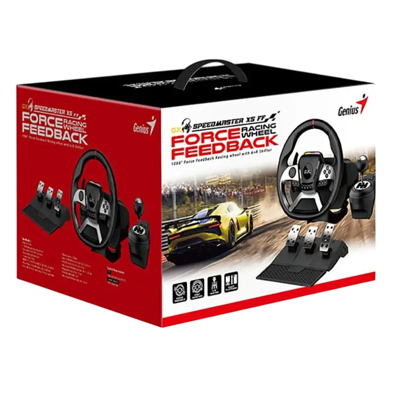 Volan Gaming Genius SpeedMaster X5 FF, Negru