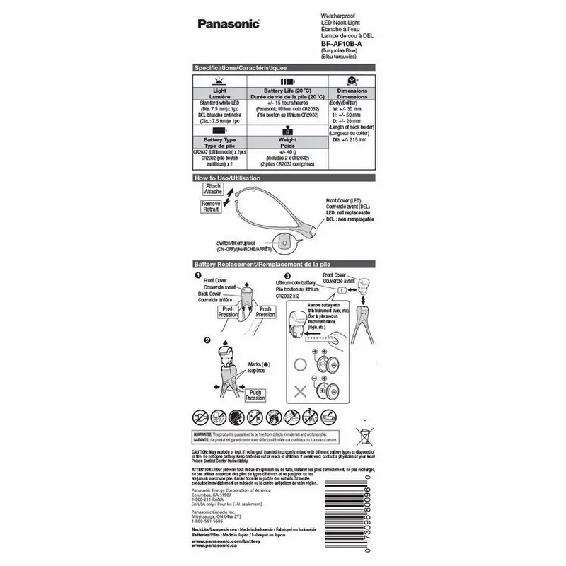 Lampă LED Panasonic LED Neck Light, Negru